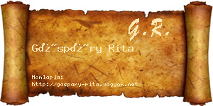 Gáspáry Rita névjegykártya