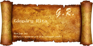 Gáspáry Rita névjegykártya